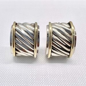 David Yurman Earrings Cigar Band  with 
Gold Cable Earrings